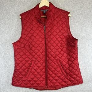Karen Scott Sport Red Quilted Zip Up Puffer Vest Size XL